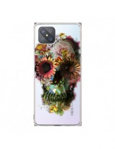 Coque Oppo Reno4 Z 5G Skull Flower Tête de Mort...