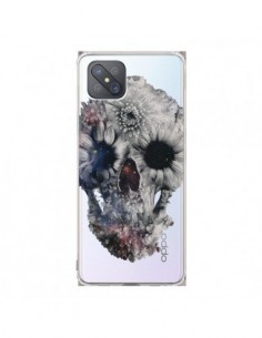 Coque Oppo Reno4 Z 5G Floral Skull Tête de Mort...