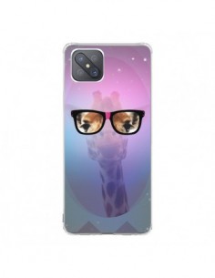 Coque Oppo Reno4 Z 5G Girafe Geek à Lunettes - Aurelie Scour