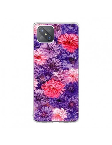 Coque Oppo Reno4 Z 5G Fleurs Violettes Flower Storm - Asano Yamazaki