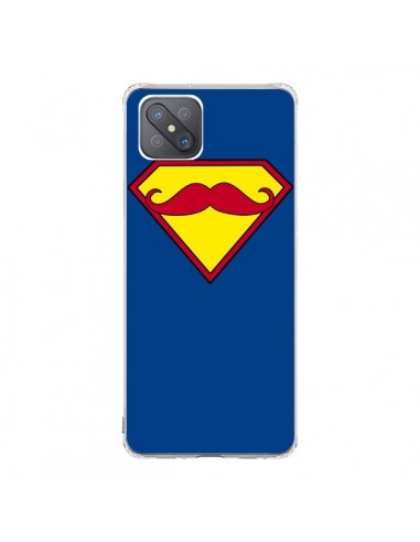 Coque Oppo Reno4 Z 5G Super Moustache Movember Superman - Bertrand Carriere