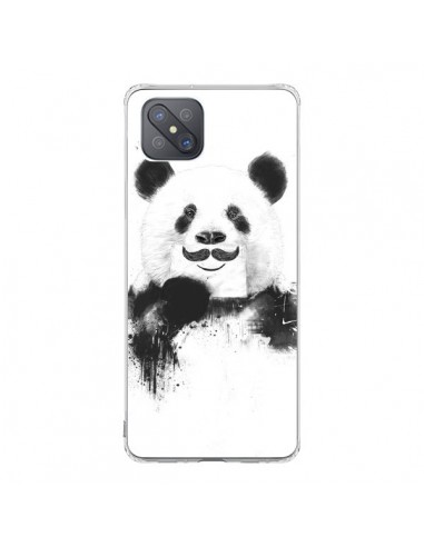 Coque Oppo Reno4 Z 5G Funny Panda Moustache Movember - Balazs Solti