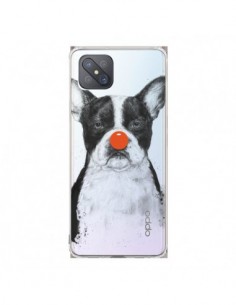 Coque Oppo Reno4 Z 5G Clown Bulldog Dog Chien...