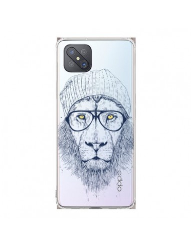 Coque Oppo Reno4 Z 5G Cool Lion Swag Lunettes Transparente - Balazs Solti