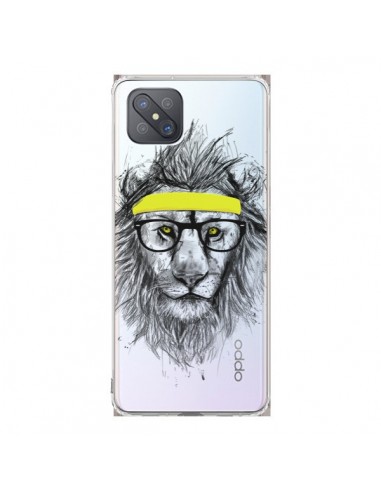 Coque Oppo Reno4 Z 5G Hipster Lion Transparente - Balazs Solti