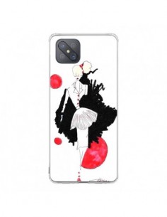 Coque Oppo Reno4 Z 5G Demoiselle Femme Fashion Mode Rouge...