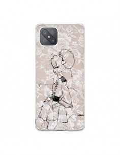 Coque Oppo Reno4 Z 5G Croquis Dentelle Femme Fashion Mode...