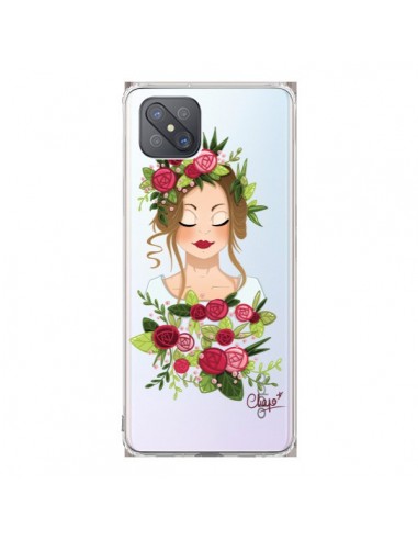 Coque Oppo Reno4 Z 5G Femme Closed Eyes Fleurs Transparente - Chapo