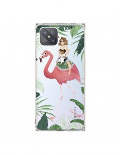 Coque Oppo Reno4 Z 5G Lolo Love Flamant Rose Chien...