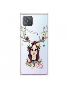 Coque Oppo Reno4 Z 5G Christmas Girl Femme Noel Bois Cerf...
