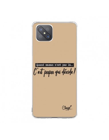 Coque Oppo Reno4 Z 5G C'est Papa qui Décide Beige - Chapo