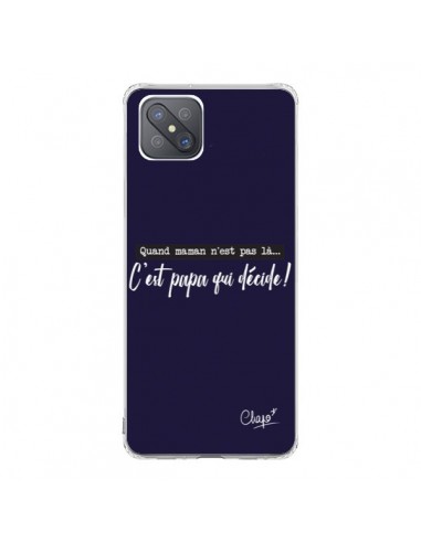 Coque Oppo Reno4 Z 5G C'est Papa qui Décide Bleu Marine - Chapo