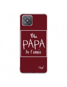 Coque Oppo Reno4 Z 5G Elu Papa de l'Année Rouge Bordeaux...