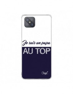 Coque Oppo Reno4 Z 5G Je suis un Papa au Top Bleu Marine...