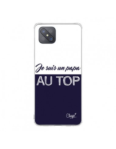 Coque Oppo Reno4 Z 5G Je suis un Papa au Top Bleu Marine - Chapo