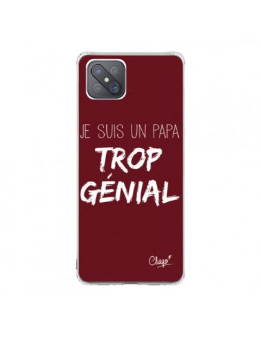 Coque Oppo Reno4 Z 5G Je suis un Papa trop Génial Rouge Bordeaux - Chapo