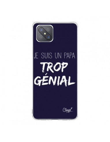 Coque Oppo Reno4 Z 5G Je suis un Papa trop Génial Bleu Marine - Chapo