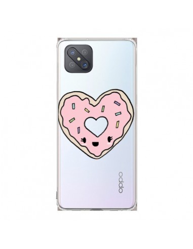 Coque Oppo Reno4 Z 5G Donuts Heart Coeur Rose Transparente - Claudia Ramos