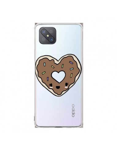 Coque Oppo Reno4 Z 5G Donuts Heart Coeur Chocolat Transparente - Claudia Ramos