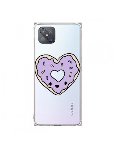 Coque Oppo Reno4 Z 5G Donuts Heart Coeur Violet Transparente - Claudia Ramos