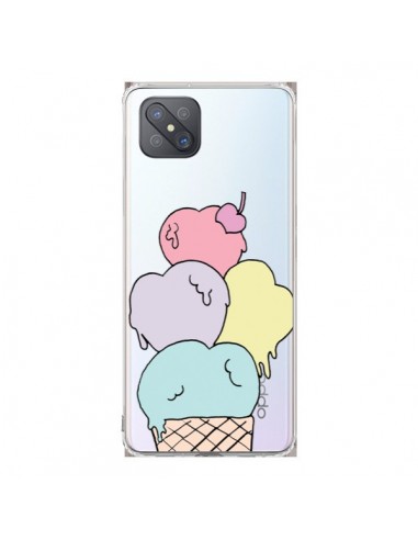 Coque Oppo Reno4 Z 5G Ice Cream Glace Summer Ete Coeur Transparente - Claudia Ramos