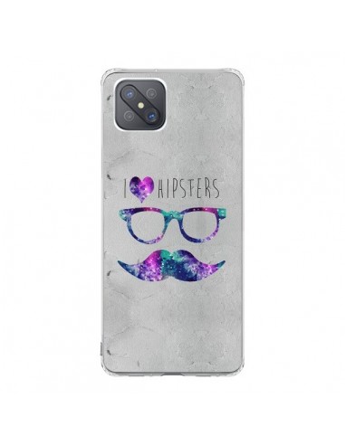 Coque Oppo Reno4 Z 5G I Love Hipsters - Eleaxart