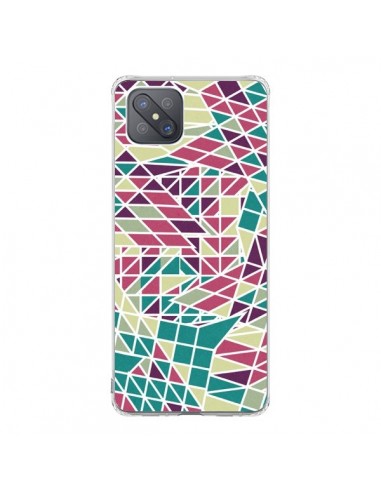 Coque Oppo Reno4 Z 5G Azteque Triangles Vert Violet - Eleaxart