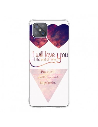 Coque Oppo Reno4 Z 5G I will love you until the end Coeurs - Eleaxart