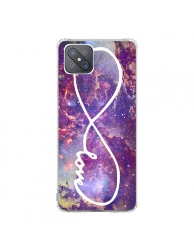 Coque Oppo Reno4 Z 5G Love Forever Infini Galaxy - Eleaxart