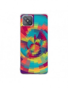 Coque Oppo Reno4 Z 5G Spirale de Couleurs Rouge Vert -...