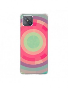 Coque Oppo Reno4 Z 5G Spirale de Couleurs Rose Vert -...