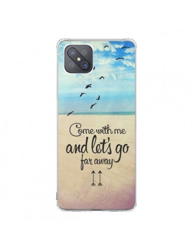 Coque Oppo Reno4 Z 5G Let's Go Far Away Beach Plage - Eleaxart