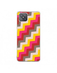 Coque Oppo Reno4 Z 5G Lignes Triangle Azteque Rose Rouge...