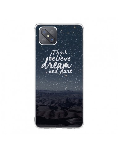 Coque Oppo Reno4 Z 5G Think believe dream and dare Pensée Rêves - Eleaxart