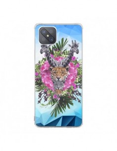 Coque Oppo Reno4 Z 5G Girafes Lion Tigre Jungle - Eleaxart