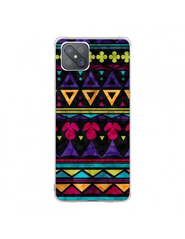 Coque Oppo Reno4 Z 5G Triangles Pattern Azteque - Eleaxart