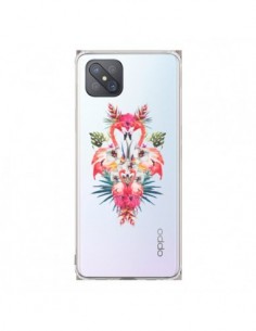 Coque Oppo Reno4 Z 5G Tropicales Flamingos Tropical...