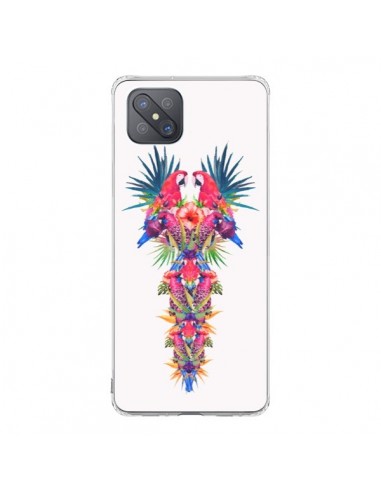 Coque Oppo Reno4 Z 5G Parrot Kingdom Royaume Perroquet - Eleaxart