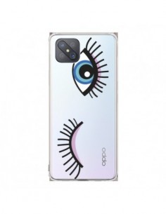 Coque Oppo Reno4 Z 5G Eyes Oeil Yeux Bleus Transparente -...