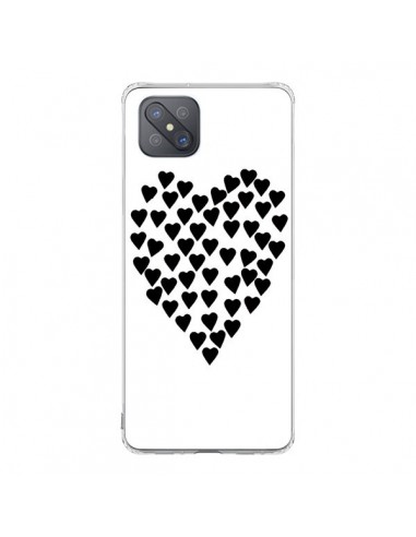 Coque Oppo Reno4 Z 5G Coeur en coeurs noirs - Project M