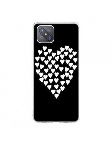 Coque Oppo Reno4 Z 5G Coeur en coeurs blancs - Project M