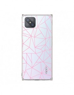 Coque Oppo Reno4 Z 5G Lignes Triangle Rose Transparente -...