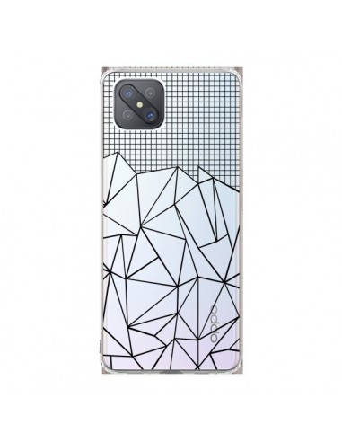 Coque Oppo Reno4 Z 5G Lignes Grille Grid Abstract Noir Transparente - Project M