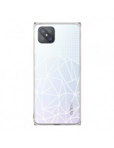 Coque Oppo Reno4 Z 5G Lignes Grilles Grid Abstract Blanc...