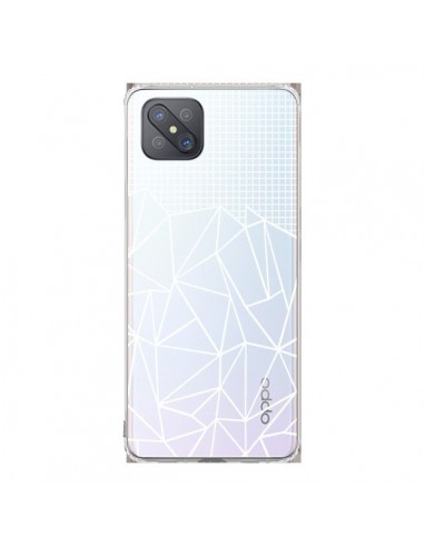 Coque Oppo Reno4 Z 5G Lignes Grilles Grid Abstract Blanc Transparente - Project M