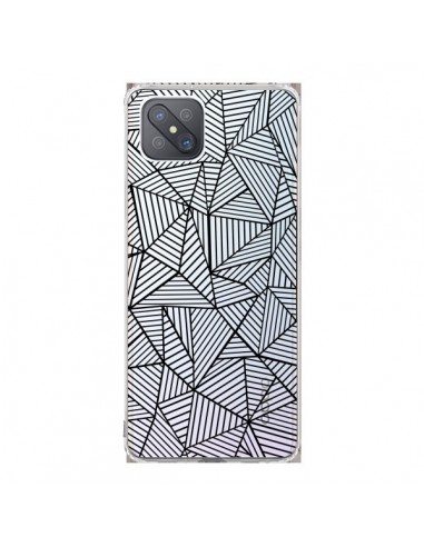 Coque Oppo Reno4 Z 5G Lignes Grilles Triangles Full Grid Abstract Noir Transparente - Project M