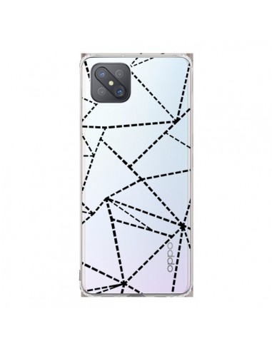 Coque Oppo Reno4 Z 5G Lignes Points Abstract Noir Transparente - Project M
