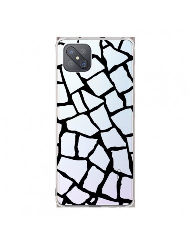 Coque Oppo Reno4 Z 5G Girafe Mosaïque Noir Transparente - Project M