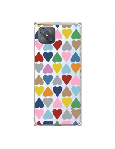 Coque Oppo Reno4 Z 5G Coeurs Heart Couleur Transparente - Project M