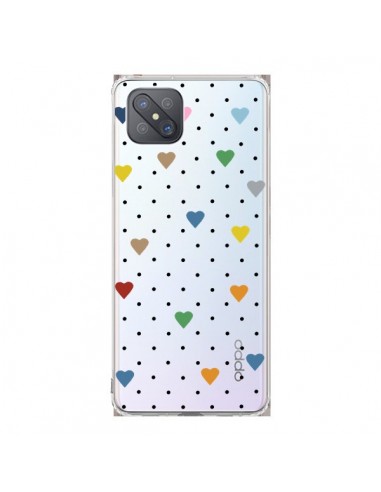 Coque Oppo Reno4 Z 5G Point Coeur Coloré Pin Point Heart Transparente - Project M